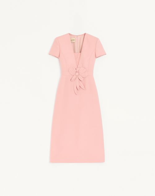 Valentino Embroidered Crepe Couture Midi Dress Woman Pink 42