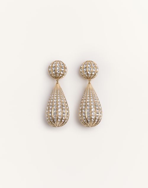 Valentino Garavani Poetiques Des Gouttes Metal And Swarovski® Crystal Earrings Woman Gold/crystal Un