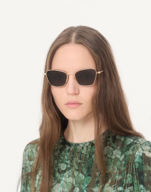 Valentino - Metal Cat-eye Eyewear - Gold/grey - Unisex - Eyewear