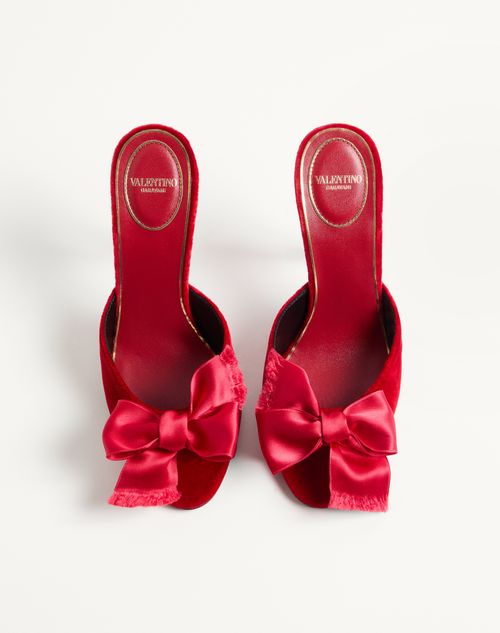 Valentino Garavani - Marie A Velvet Slide Sandal 105mm - Rosso Valentino - Woman - Sandals