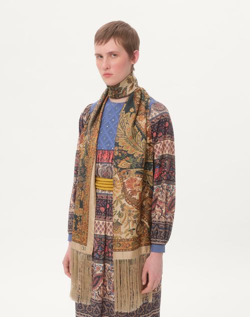 Valentino Garavani - Silk Cashmere Scarf - Navy - Woman - Soft Accessories