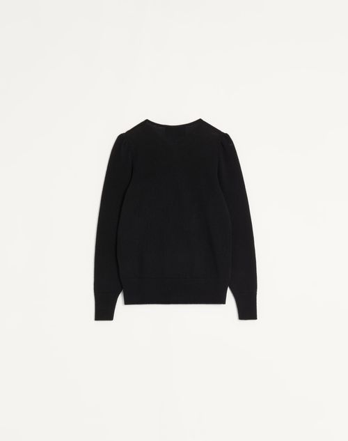 Valentino - Wool Jumper - Black/ivory - Woman - Knitwear