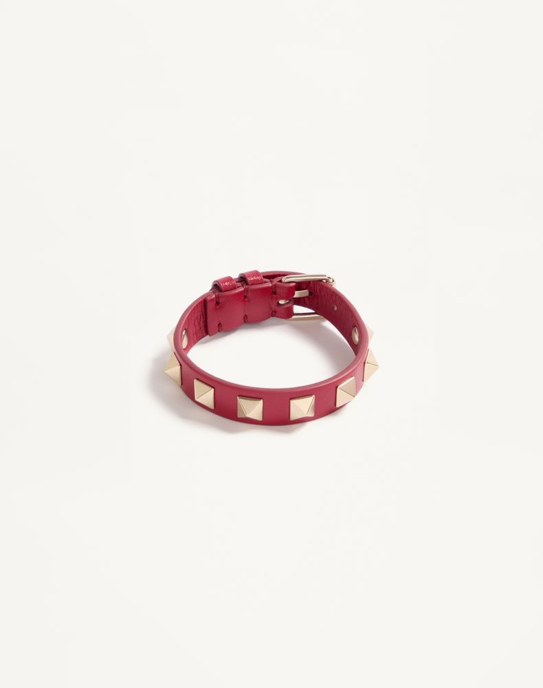 Valentino Garavani Women's Red Valentino Rockstud Leather Bracelet Woman Uni