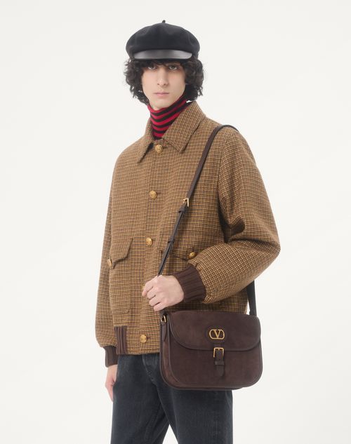 Valentino - Maglione Collo Alto Valentino In Lana Con Patch Vlogo - Rosso/nero - Uomo - Maglieria