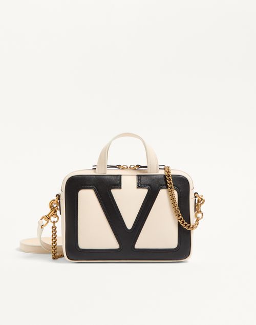 Valentino Garavani - Valentino Garavani Viva Superstar Nappa Leather Handbag - Butter/black - Woman - Top Handle Bags