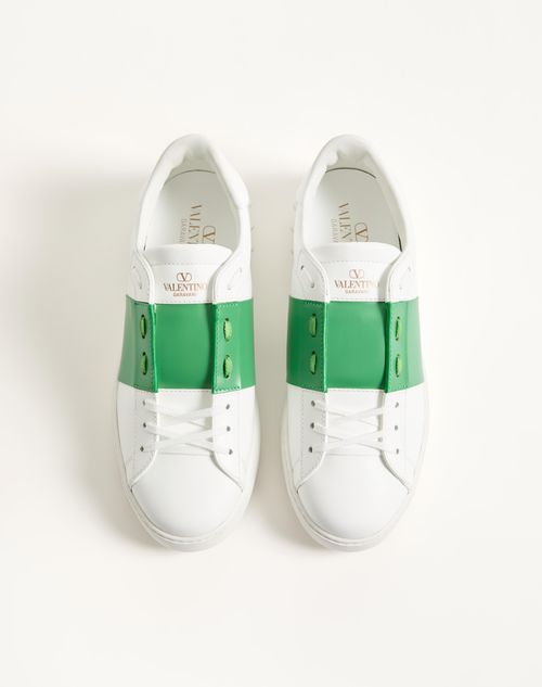 Valentino Garavani - Calfskin Open Sneaker - White/green - Man - Trainers