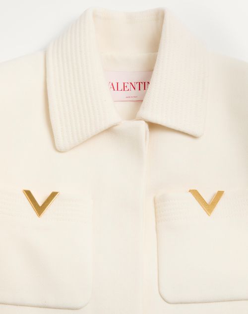 Valentino - Cappotto In Drill Double - Avorio - Donna - Cappotti E Outerwear