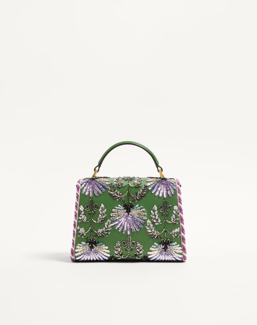 Valentino Garavani - Valentino Garavani Mini Vsling Embroidered Handbag With Jewel Logo - Multicolor - Woman - Top Handle Bags
