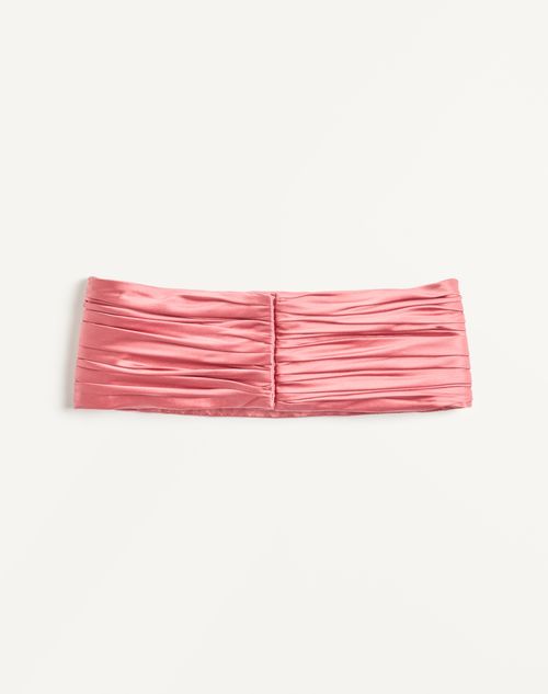 Valentino - Gürtel Aus Satin Cady - Rosa - Frau - Gürtel