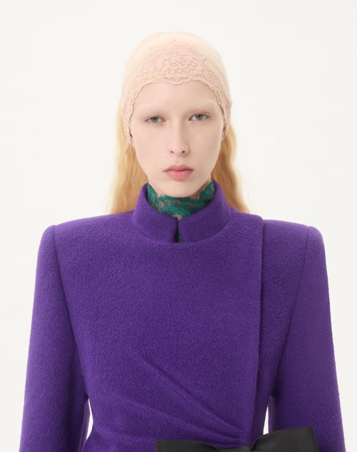 Valentino - Caban En Velours - Violett/schwarz - Frau - Jacken Und Mäntel