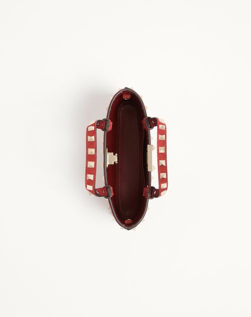 Valentino Garavani - Rockstud Mini Suede Shopping Bag - Red - Woman - Totes