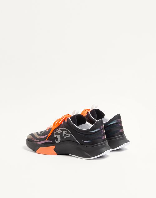 Valentino Garavani - Panther Blaze Low-top Trainer In Ripstop Fabric - Black - Man - Trainers