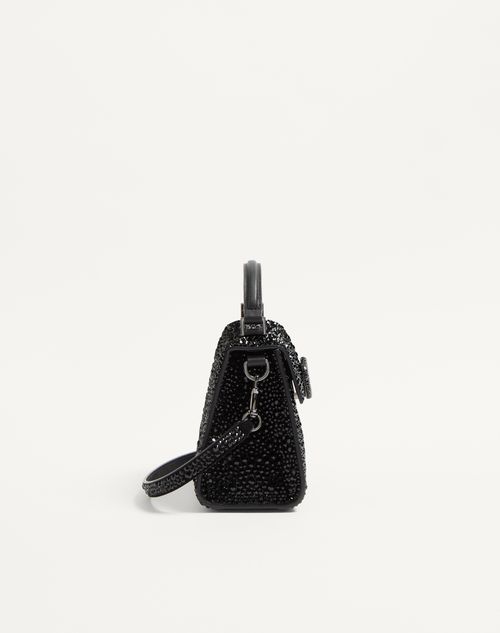 Valentino Garavani - Mini Vsling Handbag With Sparkling Embroidery - Jet - Woman - Top Handle Bags