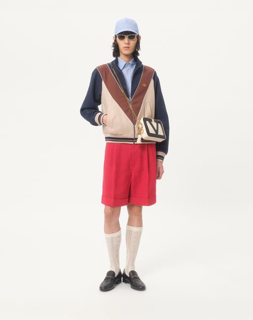 Valentino - Cuffed Linen Bermuda Shorts - Cherry Red - Man - Trousers And Shorts