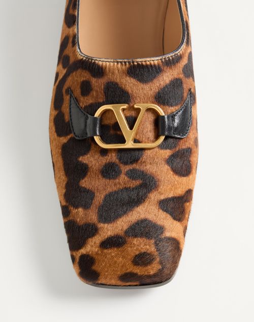 Valentino Garavani - Valentino Garavani Babouche Haircalf Loafers With Fauve Eclat Print - Animal Print - Man - Loafers And Driver