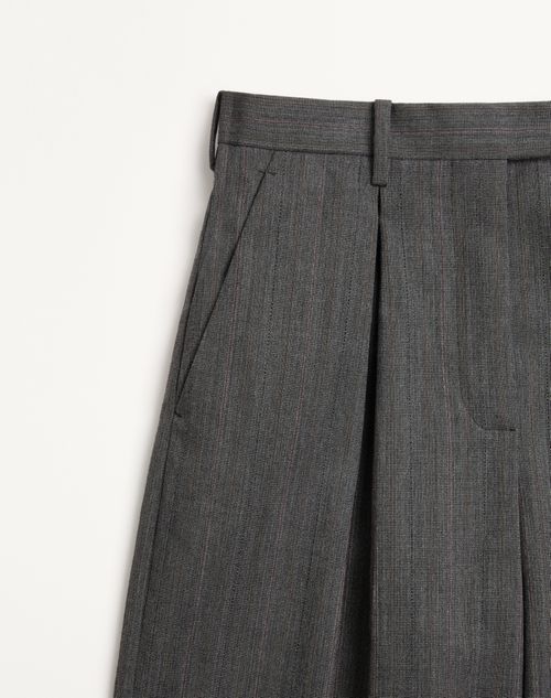 Valentino - Valentino Trousers In Multicolour Pinstripe - Grey/multicolour - Woman - Trousers And Shorts