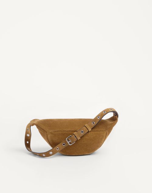 Valentino Garavani - Valentino Garavani Nellcôte Suede Belt Bag - Havana Beige - Man - Belt Bags