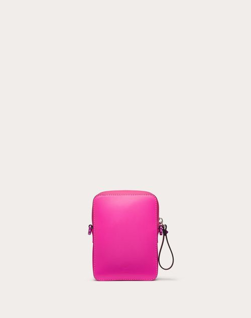 Valentino Garavani - Small Vltn Leather Crossbody Bag - Pink Pp - Man - Shoulder Bags