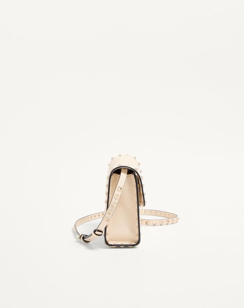 Valentino Garavani - Small Rockstud Grainy Calfskin Crossbody Bag - Light Ivory - Woman - Bags