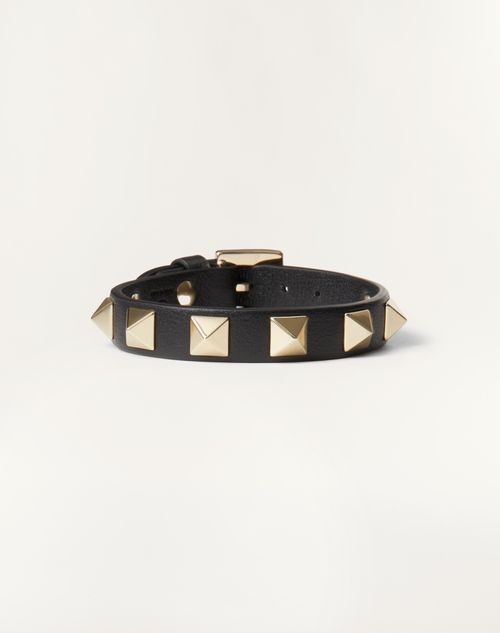 Shop Valentino Garavani Rockstud Bracelet Woman Black Uni