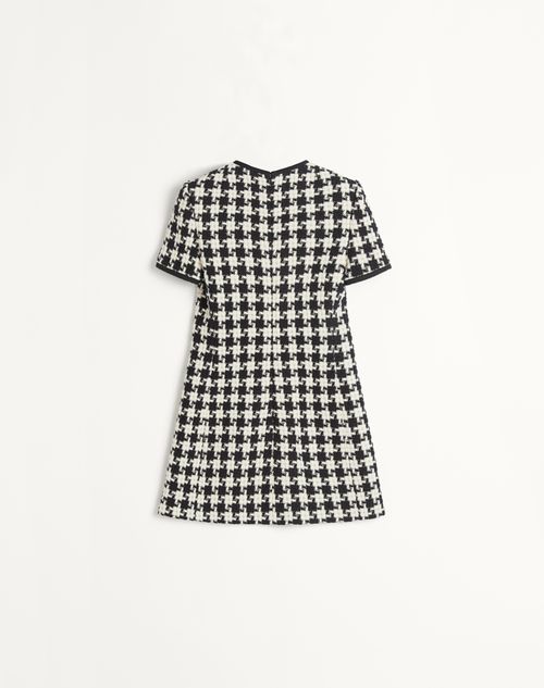 Valentino - Damier Light Tweed Short Dress - Ivory/black - Woman - Dresses