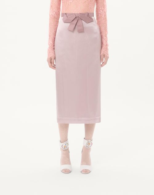 Valentino - Satin Skirt - Mauve - Woman - Skirts