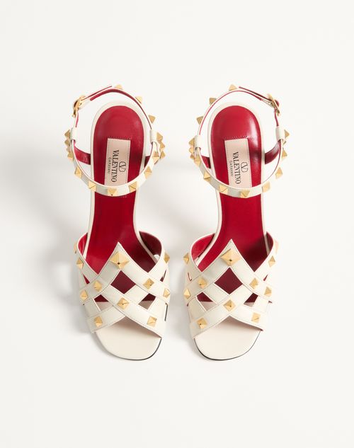 Valentino Garavani - Studdy Kidskin Sandal 100mm - Ivory - Woman - Sandals