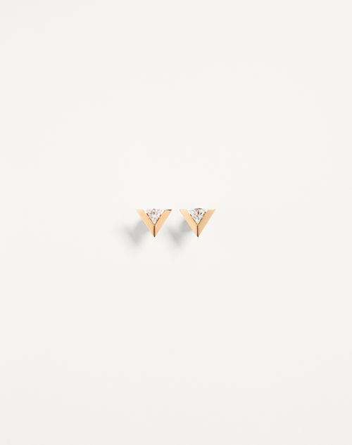 Valentino Garavani Je Les V Metal And Crystal Earrings Woman Gold/crystal Onesize