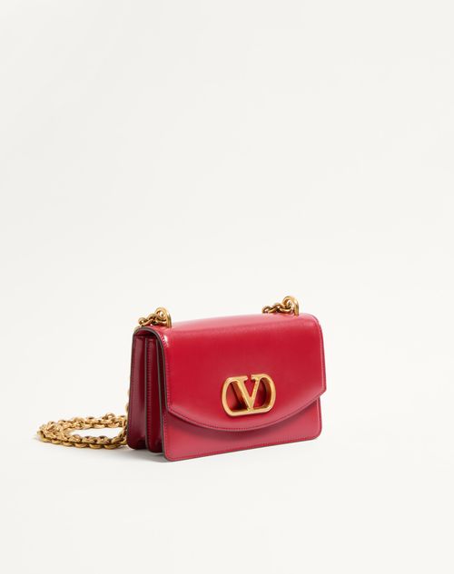 Valentino Garavani - Small Valentino Garavani Vain Shoulder Bag In Shiny Calfskin - Rosso Valentino - Woman - Shoulder Bags