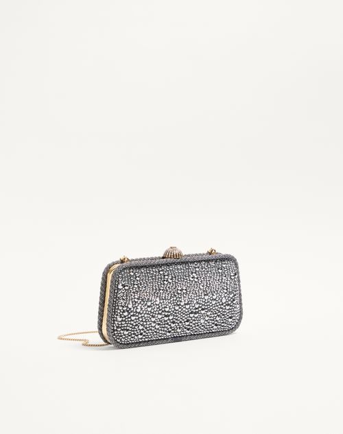 Valentino Garavani - Valentino Garavani Carry Secrets Minaudiere With Rhinestones - Crystal - Woman - Clutches