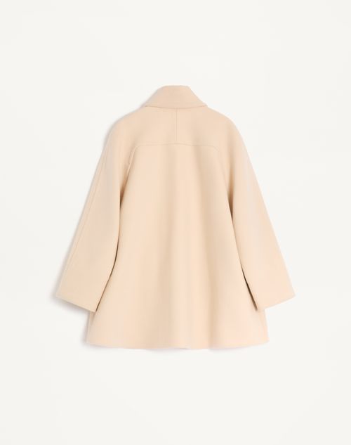 Valentino - Caban In Wool Drap - Betulla - Donna - Cappotti E Outerwear