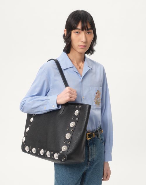 Valentino - Oxford Cotton Shirt With Floral Embroidery - Azure - Man - Shirts