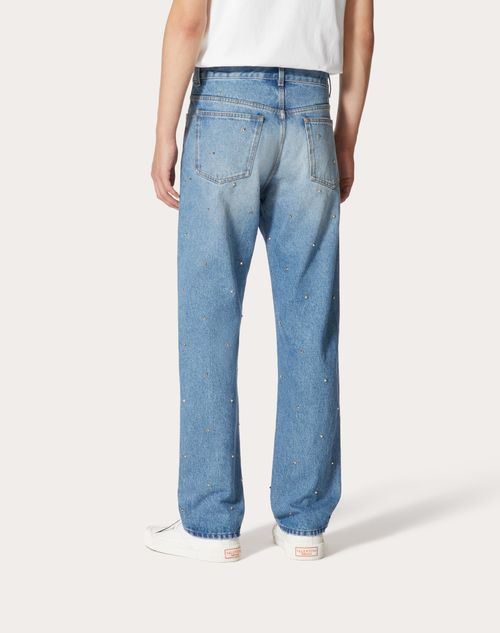 オールオーバー ロックスタッズ スパイク スタッズ デニムパンツ for