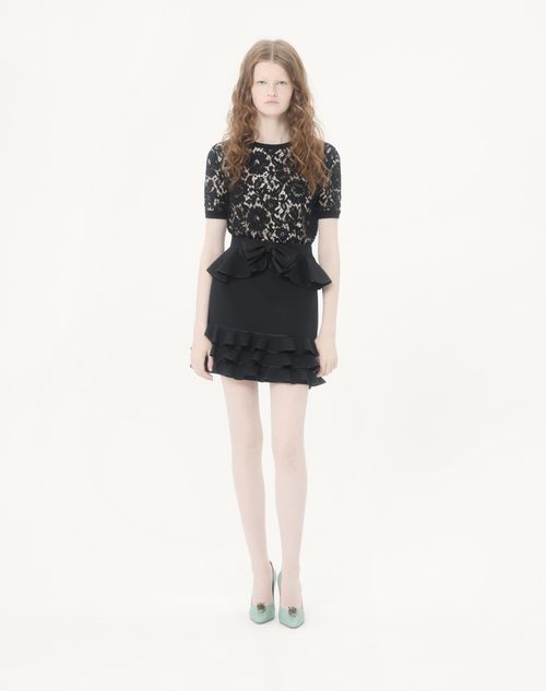 Valentino - Crepe Couture Short Skirt - Black - Woman - Skirts