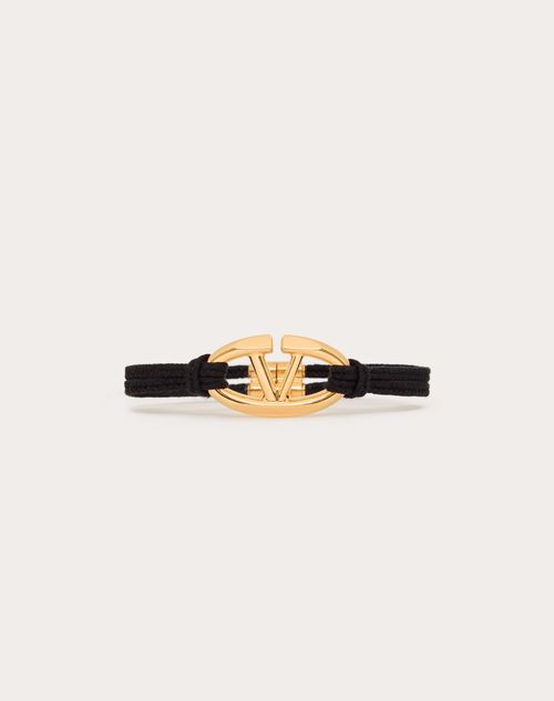 The Bold Edition Vlogo Rope And Metal Bracelet for Woman in Black