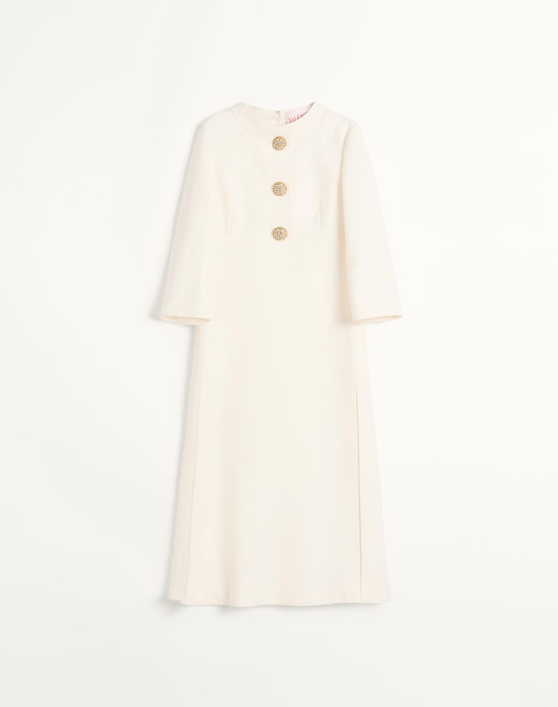 Valentino Women's Ivory Crepe Couture Midi Dress Woman 44