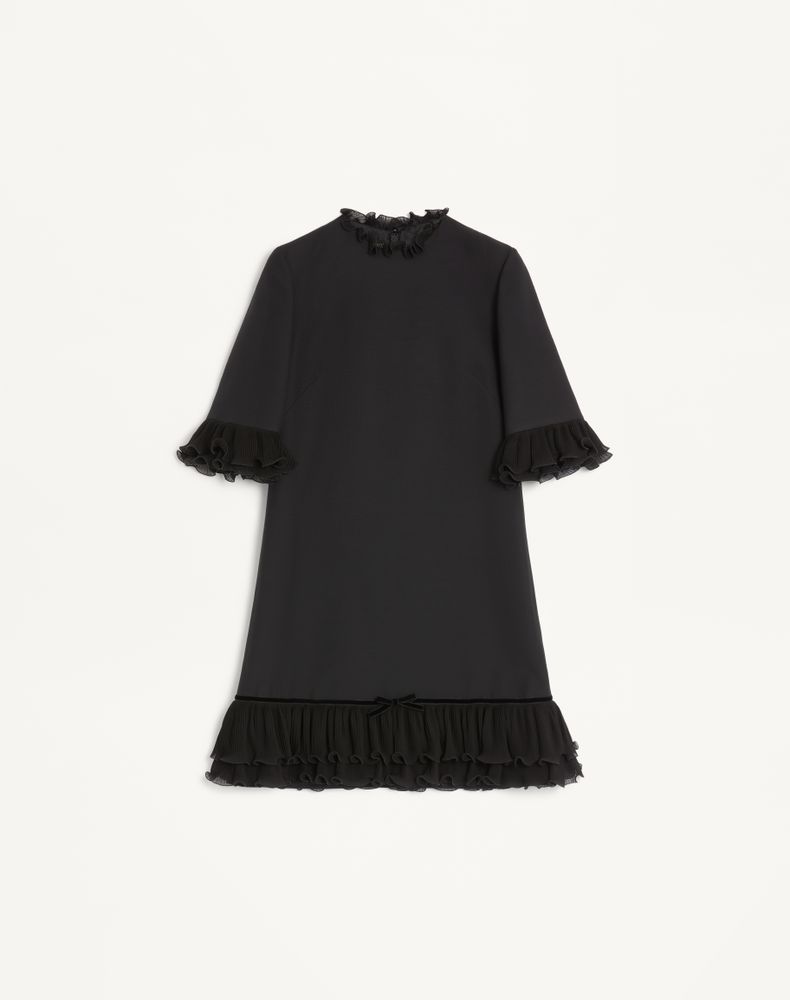 Valentino Women's Black Crepe Couture Short Dress Woman 48