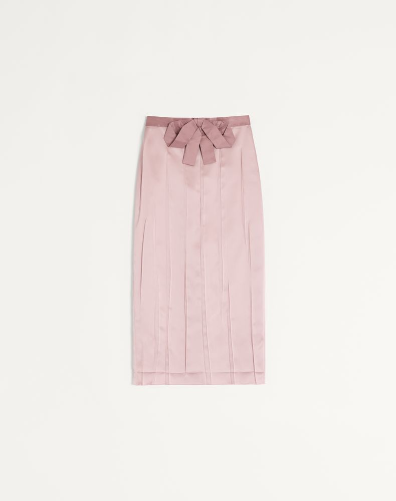 Valentino Women's Mauve Satin Midi Skirt Woman 42