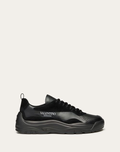 Gumboy Calfskin Sneaker for Man in Black | Valentino US