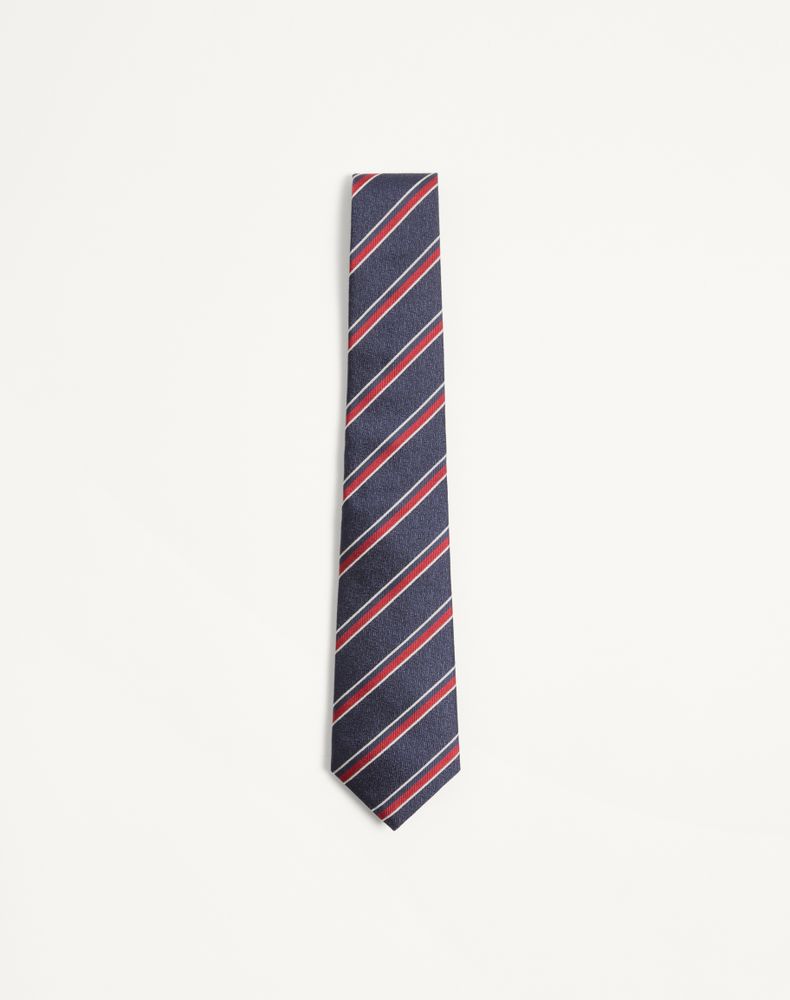 Valentino Garavani Men's Navy/ Red Valentie Jacquard Regital Silk Tie Man Uni