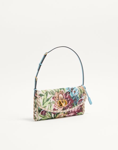 Valentino Garavani - Valentino Garavani Devain Small Shoulder Bag In Voyage Imaginaire Jacquard Fabric - Multicolour - Woman - Shoulder Bags