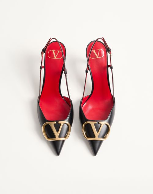 Valentino Garavani - Slingback-pumps Vlogo Signature Aus Kalbsleder Mit 80 Mm-absatz - Schwarz - Frau - Pumps Und Slingbacks