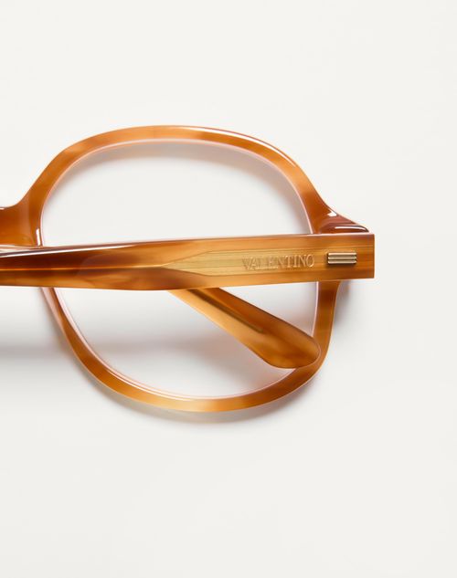 Valentino - Funky 70s Flavour Glasses In Acetate - Havana Beige - Unisex - Eyewear
