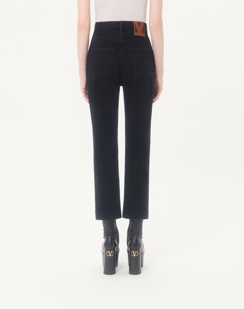 Valentino - Pantaloni In Denim - Nero - Donna - Denim