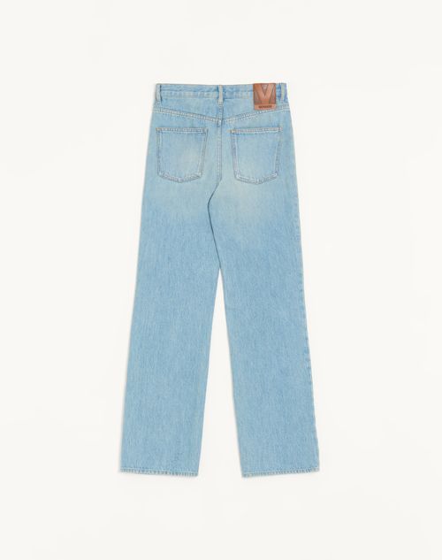 Valentino - Valentino Denim Trousers With Gold Buttons - Denim - Man - Denim