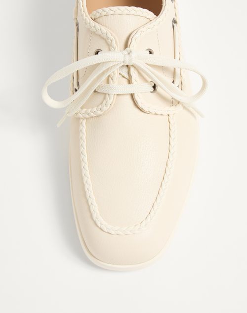 Valentino Garavani - Palm Avenue Kidskin Boat Shoe - Ivory - Man - Loafers And Driver
