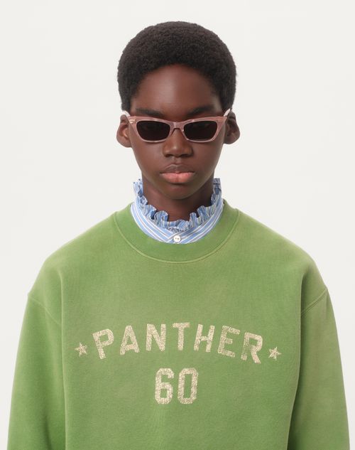 Valentino - Camisa De Algodón A Rayas Con Volantes - Celeste - Hombre - Camisas
