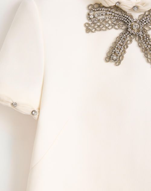 Valentino - Embroidered Crepe Couture Short Dress - Ivory - Woman - Dresses