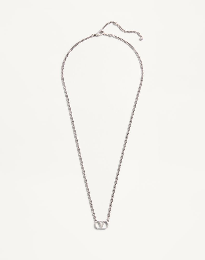 Valentino Garavani Men's Transparent Valentino Vlogo Signature Metal Necklace Man Uni