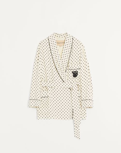 Valentino Supergran Caban In Plusdepois Print Woman Birch/black 44